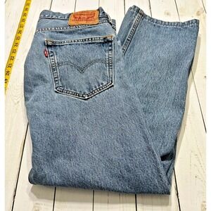 Levi's 505‎ Regular Fit Straight Leg Denim Blue Jeans Mens Size 34X30